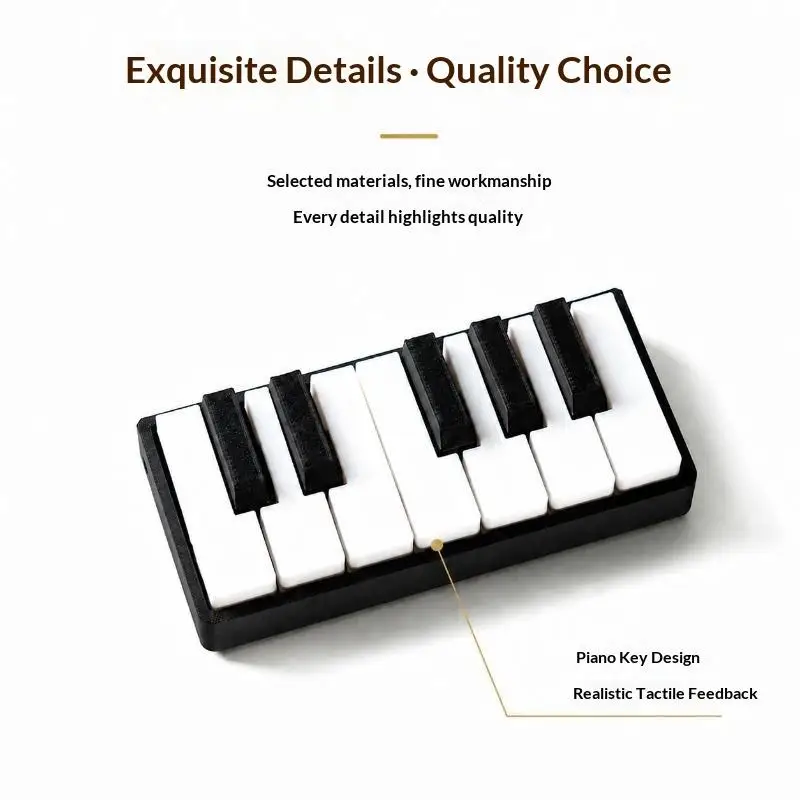 3D Printed Press Style Piano Keyboard Clicker BPA-Free PLA Fidget Toy for Children Calming Party Favor Supplies