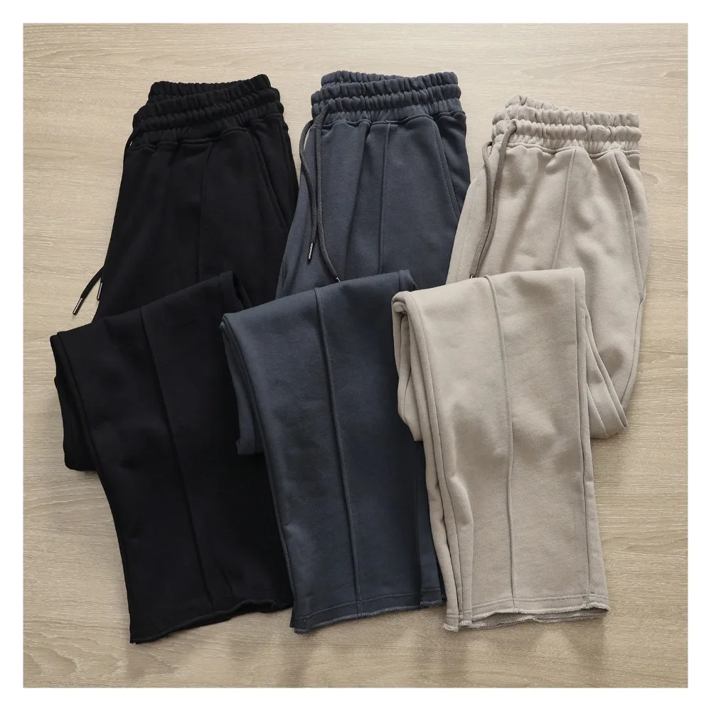 

Мужские повседневные прямые вязаные спортивные штаны, простые весенне-осенние брюки с эластичной резинкой на талии и драпировкой на талии