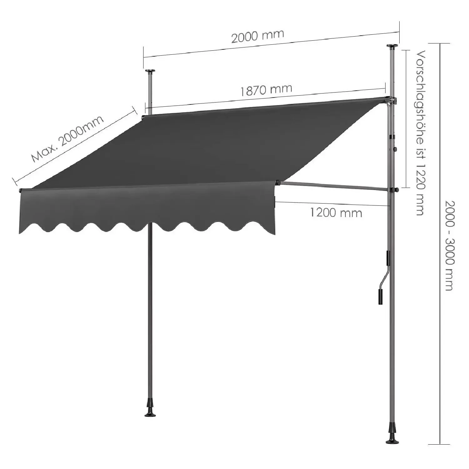 None Retractable Awning Beige 300x200cm 4