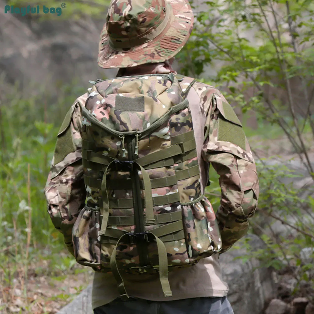 Imagem -02 - Camuflagem Outdoor Sports Mochila Caminhadas e Montanhismo Bolsa Molle Viagem Bagagem Ava241 60 Litros