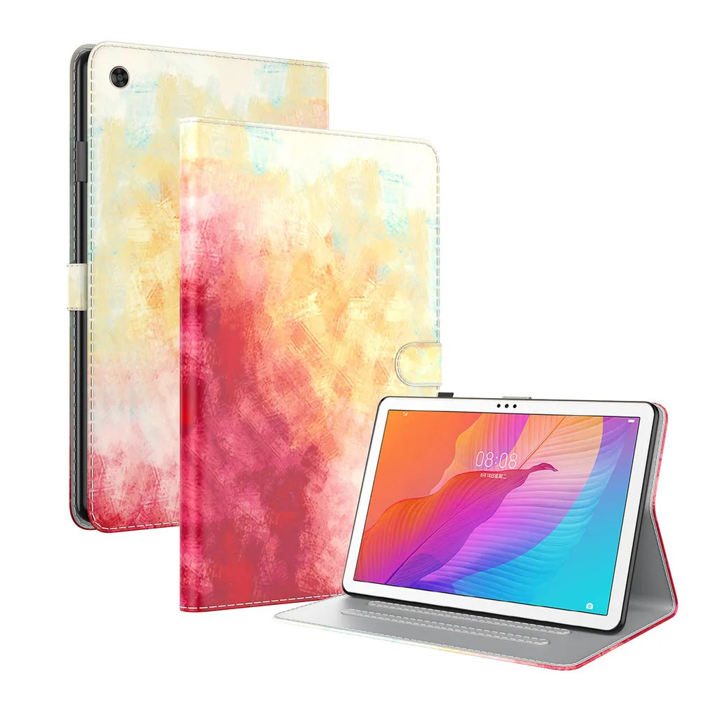 For Huawei MatePad SE 10.4 Tablet Case AGS5-L09 AGS5-W09 2022 Flip Stand Soft Silicone Watercolor Leather Wallet Tablet Cover