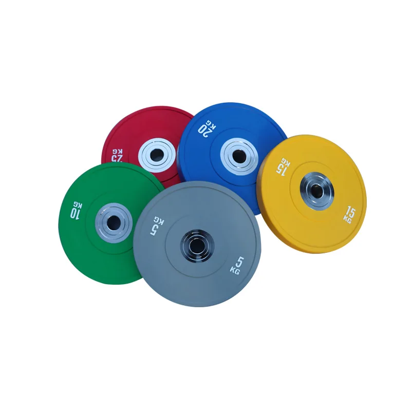 أطباق رفع اللياقة البدنية ذات غطاء مطاطي أسود مع KG LBS #4