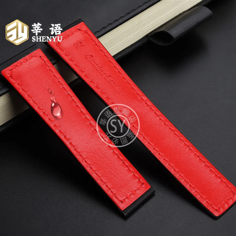 Shenyu The first layer of cowhide strap For TAG Heuer Watch Band CARRERA F1 FORMULA 1 MONACO series Replacement Watchband 22mm
