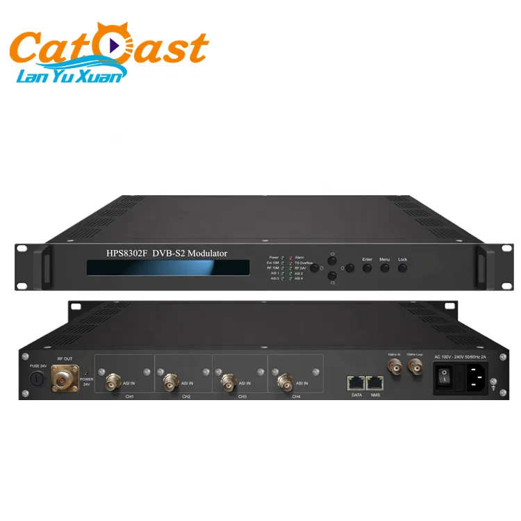 DVBS2 Modulator with BISS Scrambling ASI IP to DVB-S RF Modulator