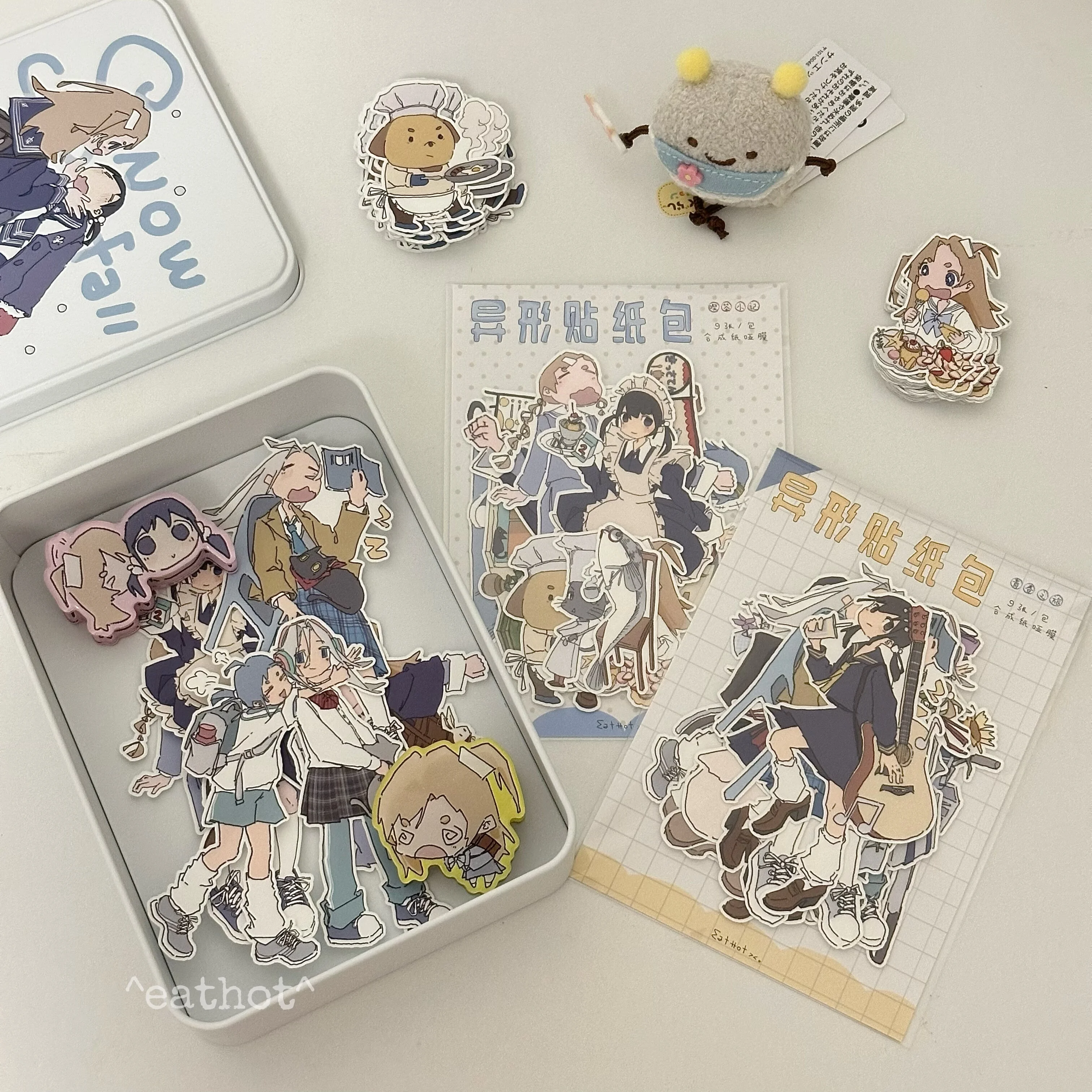 

Eat Hot While It's Hot Cute Sticker Pack Journal Material