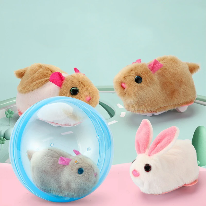 Creative New Kids Rolling Ball Rabbit Hamster Ball Toy Simulation Cute Plush Electric Small Animal Toy Automatic Rotating Toys