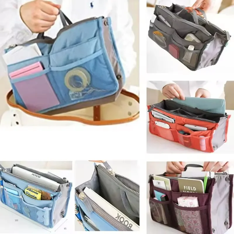 Multifunktionale Große Kosmetiktasche Tragbare Doppel-Reißverschluss Toilettenartikel Reisetasche Wickeltasche mit Mehreren Fächern