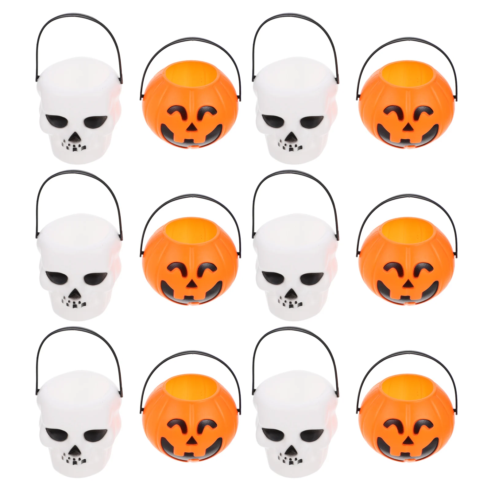 

12 Pcs y Pumpkin Plastic Container Gift Kids Bucket Festival Props Storage Children Holder Creative Festival Props
