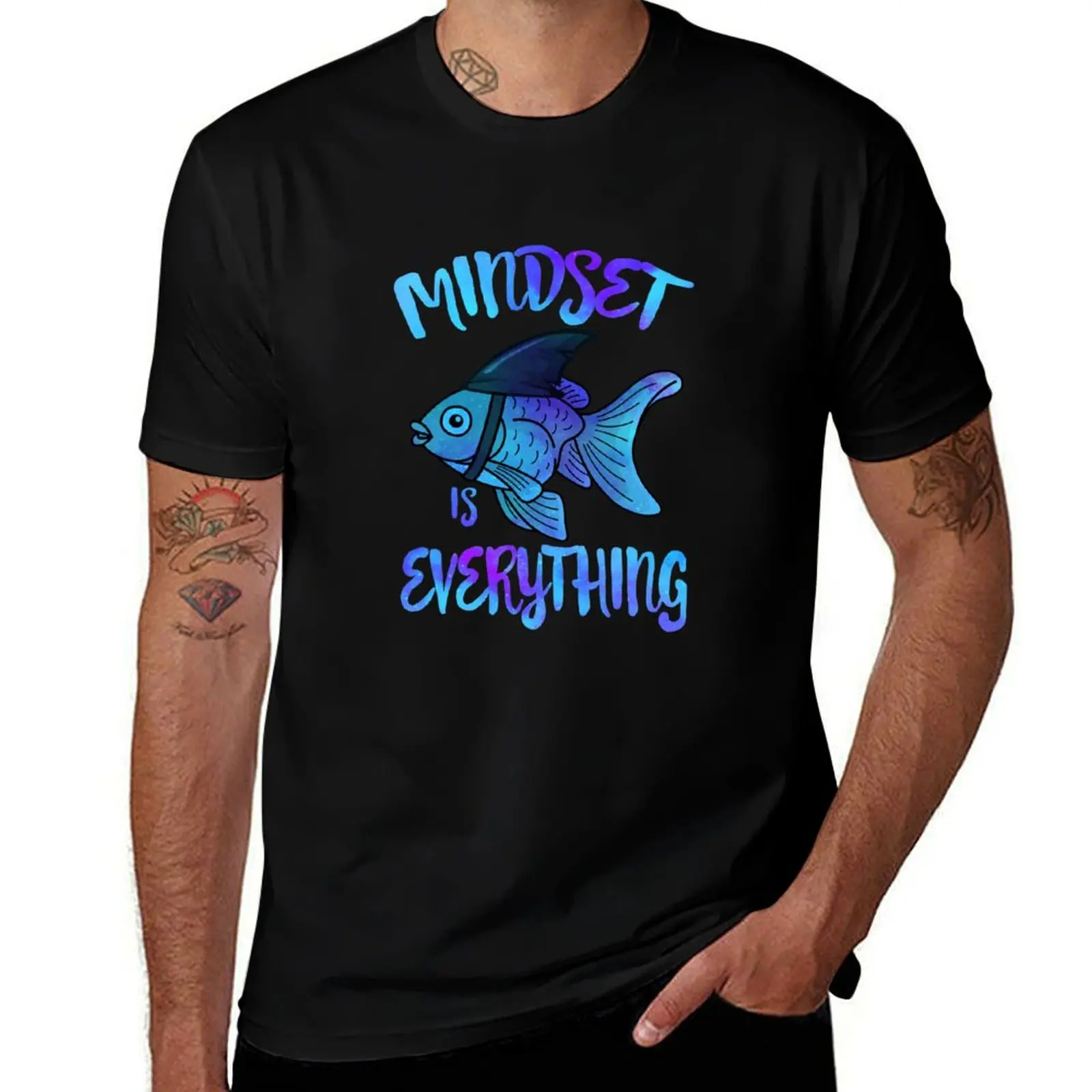 Mindset is Everything Goldfish, Motivational Shirt, Shark Goldfish, Funny Motivational Quote, Funny Shark Goldfish Tee T-Shirt