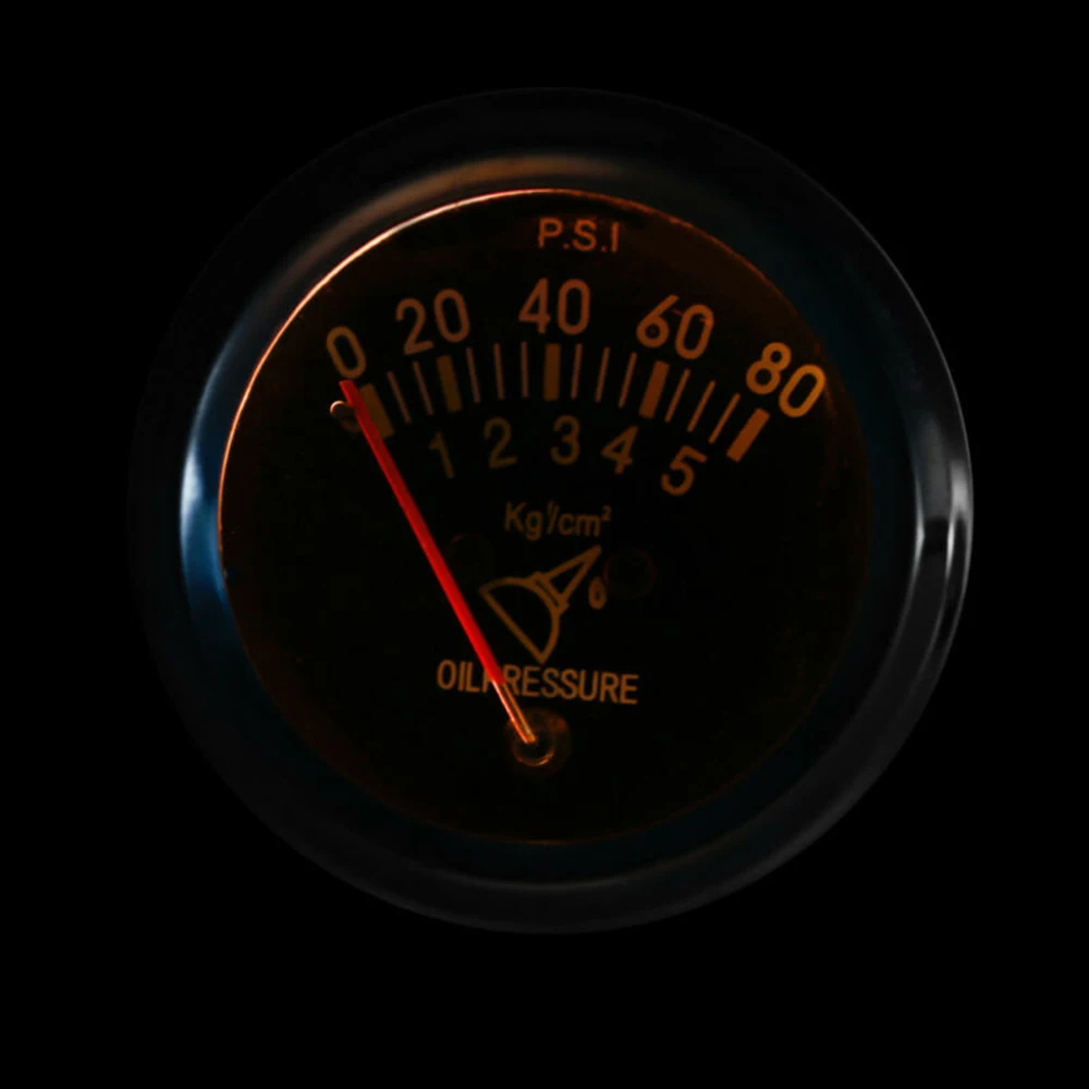High quality Practical Oil Press Pressure Gauge 1PC Black Replacement 0 ~ 80 PSI 2 inch Mechanical Metal Meter