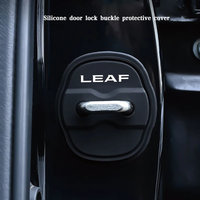 

2pcs Car Door Lock Buckle Protection Cover Elastic Anti-Collision Shock Absorbing Pad Mute Buffering for Nissan LEAF