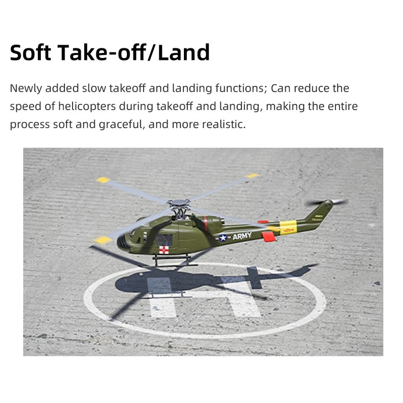 Fly wing New upgrade UH-1 V4 6CH RC Huey Helicopter with ACE H2 flight control GPS self stabilization system Double/four paddle