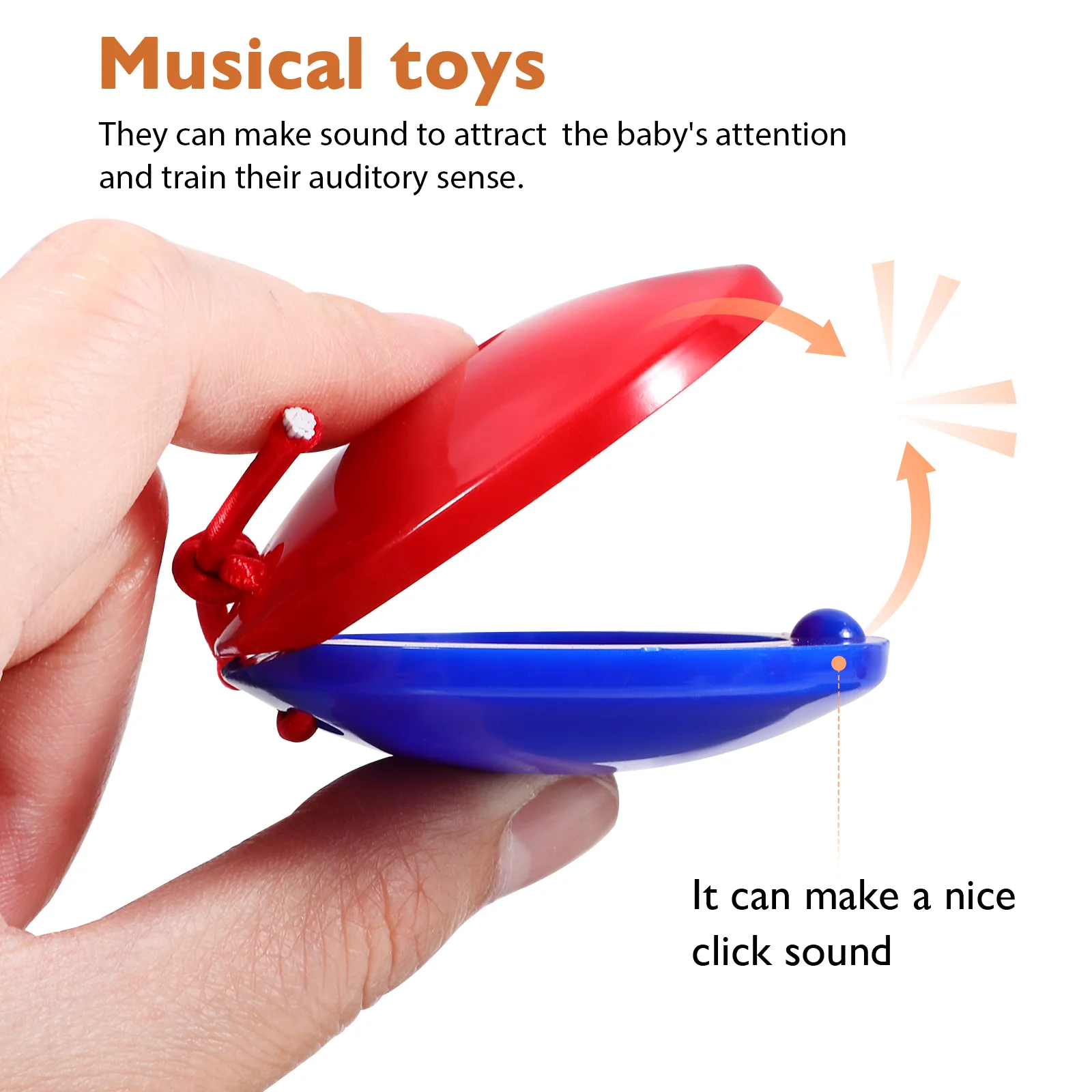 12 Pcs Mini Toy Finger Castanets Rhythm Toys Musical Instruments Kids Plastic Child