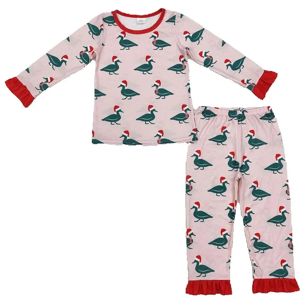 

Hot Sale Baby Girls Pajamas Christmas Ducks Long Sleeve Shirt Pants Sleepwear Clothes Sets Boutique Girls Pajamas Designer Suits