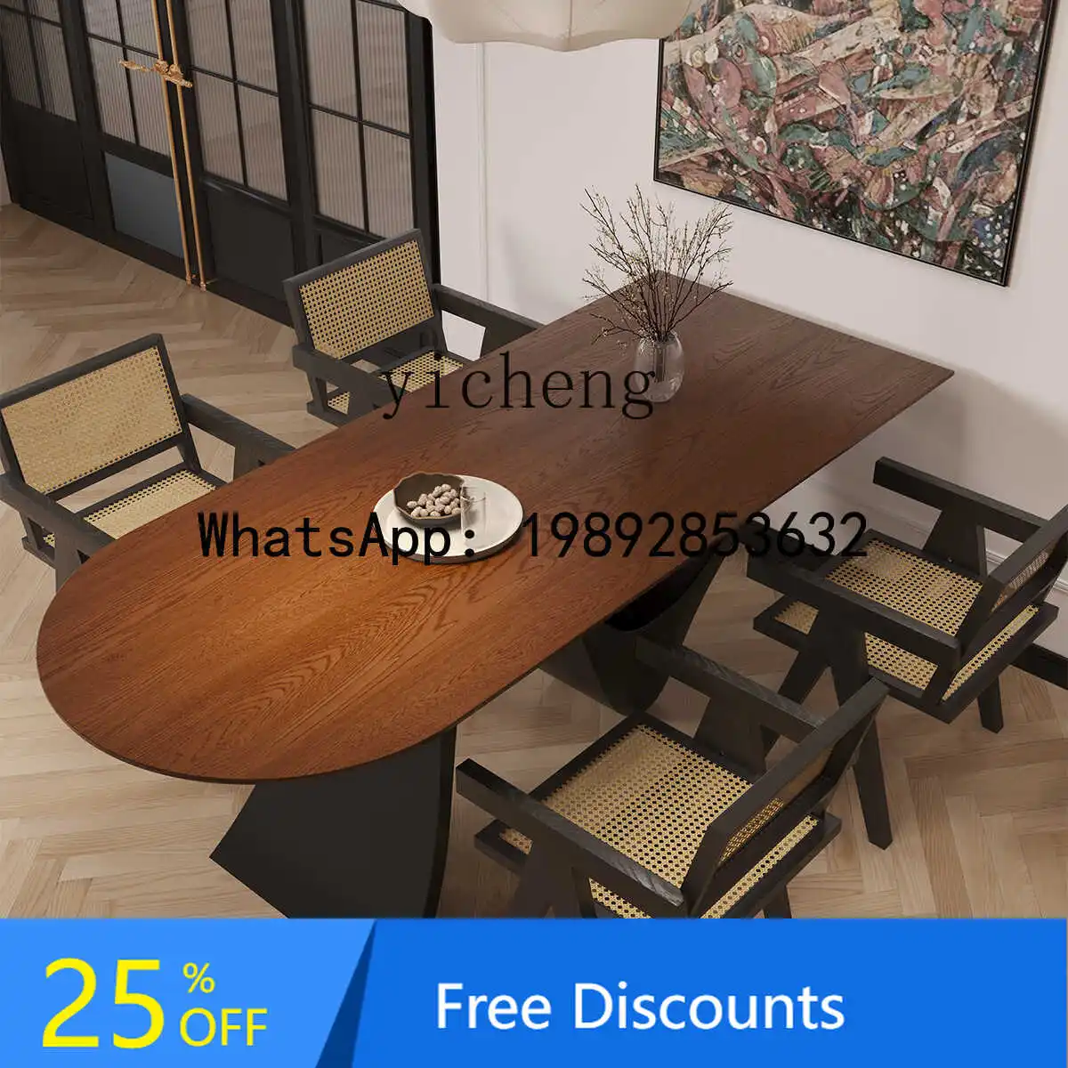 

AA antique solid wood dining table household living room advanced table minimalist creative wall island integrated table