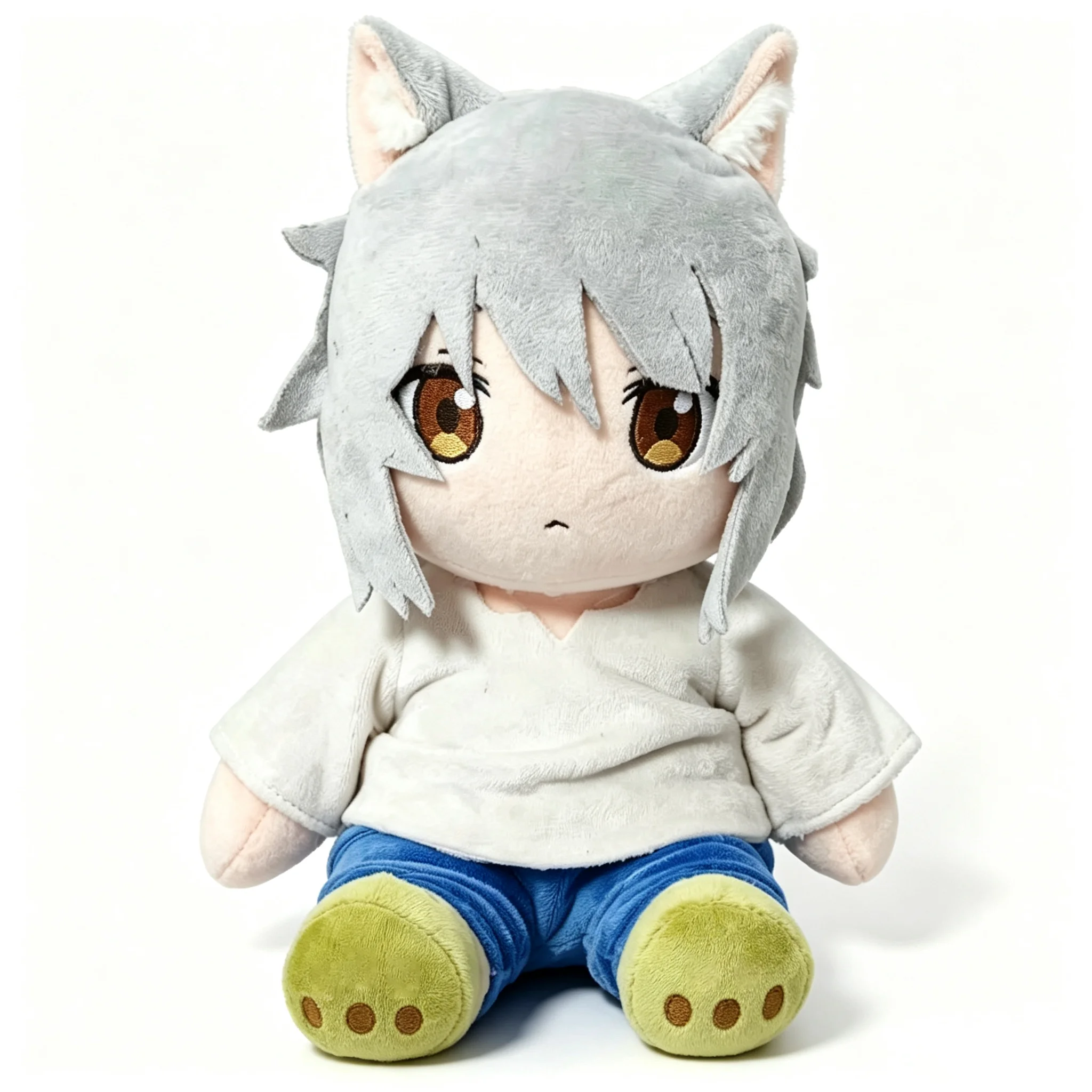 Anime Yani Neko Plush Cute Cat Boy Stuffed Doll Soft Plushie Sitting Figure Home Decor Gift For Anime Fans Collectible Toy