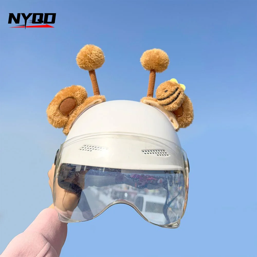 Motorcycle Helmet Decoration Cat Ears Quick Remove Sticker Little Bee Accessories