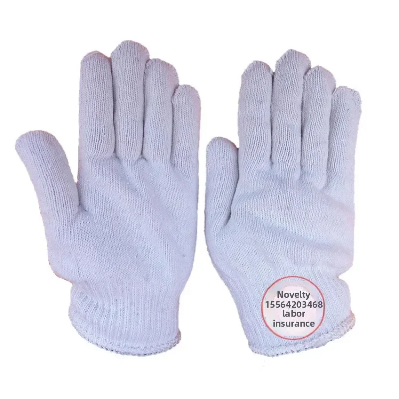 Thickened Cotton Yarn Gloves 600g A Grade Labor Protection Work Safety Wear Resistant Breathable 10 Needle