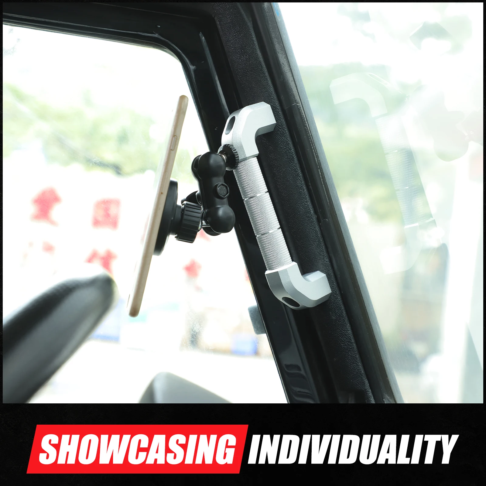 

For Land Rover Defender 90 110 04-18 Aluminum Alloy A Pillar Grab Handle Trim Action Phone Holder Inner Door Pillar Handle Grip