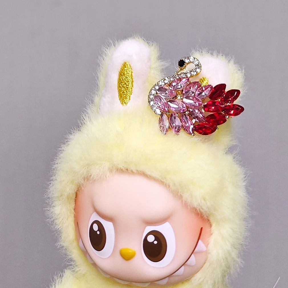 10cm Doll Mini Version 4th Generation Labubu Earrings Doll Peripheral Accessories With Multiple Elements Of Butterfly Five-Point