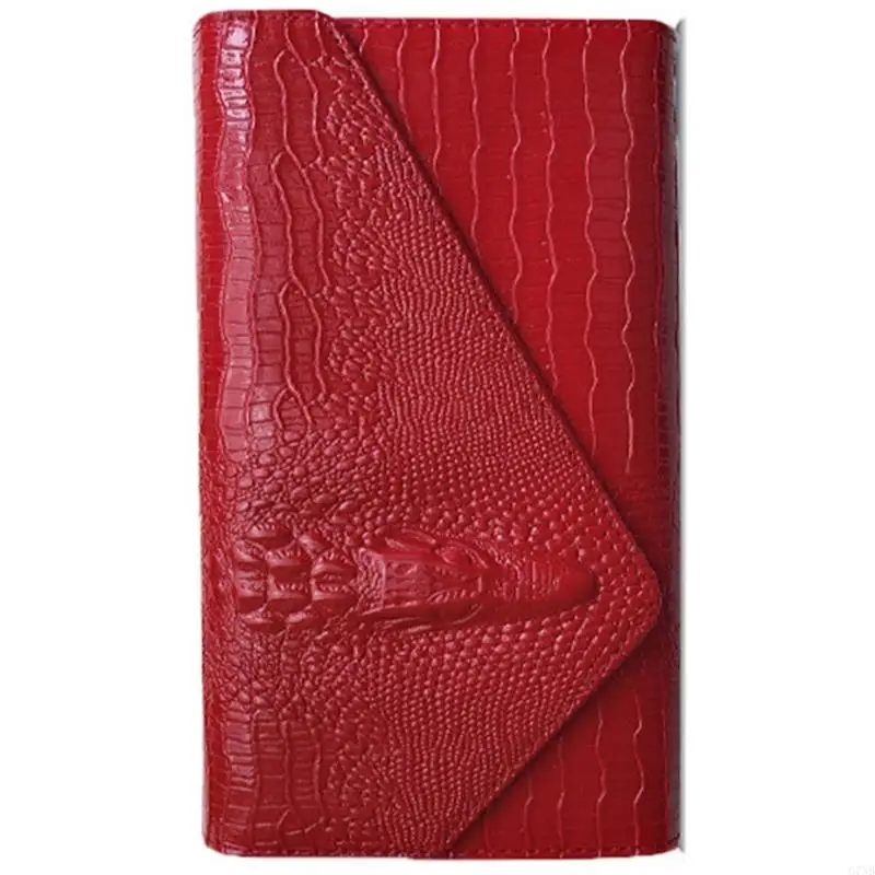 G7NB Fashionable Womens Long Wallet PU Leather Pattern Purse with Detachable Chain Evening Bag Crossbody Handbag