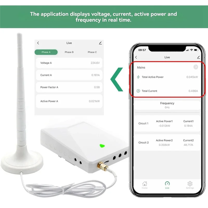 

Wiodting-Tuya Wi-Fi многоконтурный 5-канальный двунаправленный счетчик электроэнергии монитор AC90-480V с 5 шт. CT зажимами