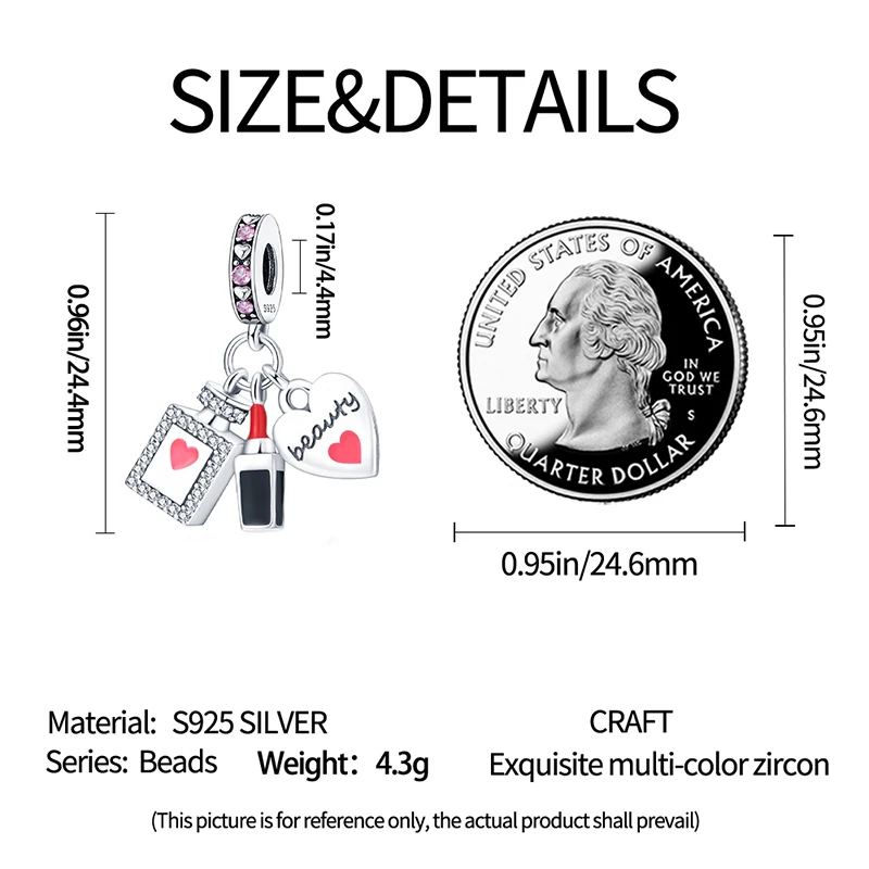 سحر الأصلي 925 فضة أحمر الشفاه العطور قلادة الخرز صالح سوار Diy غرامة هدية المرأة حساسة مجوهرات الإكسسوار