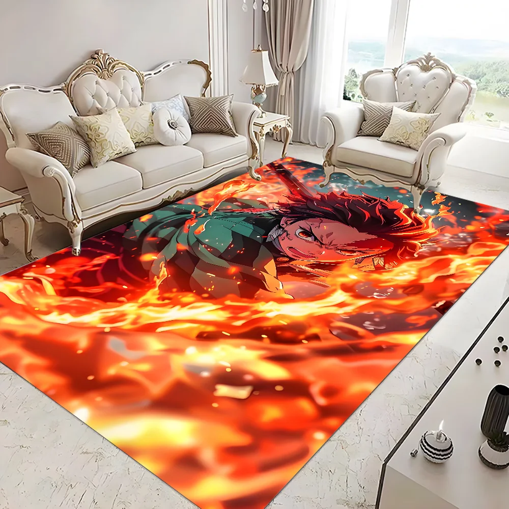 

D-Demon S-Slayer Floor Mat Graphic Printed Flannel Doormats For Bathroom Kitchen Entrance Carpet Home Decor