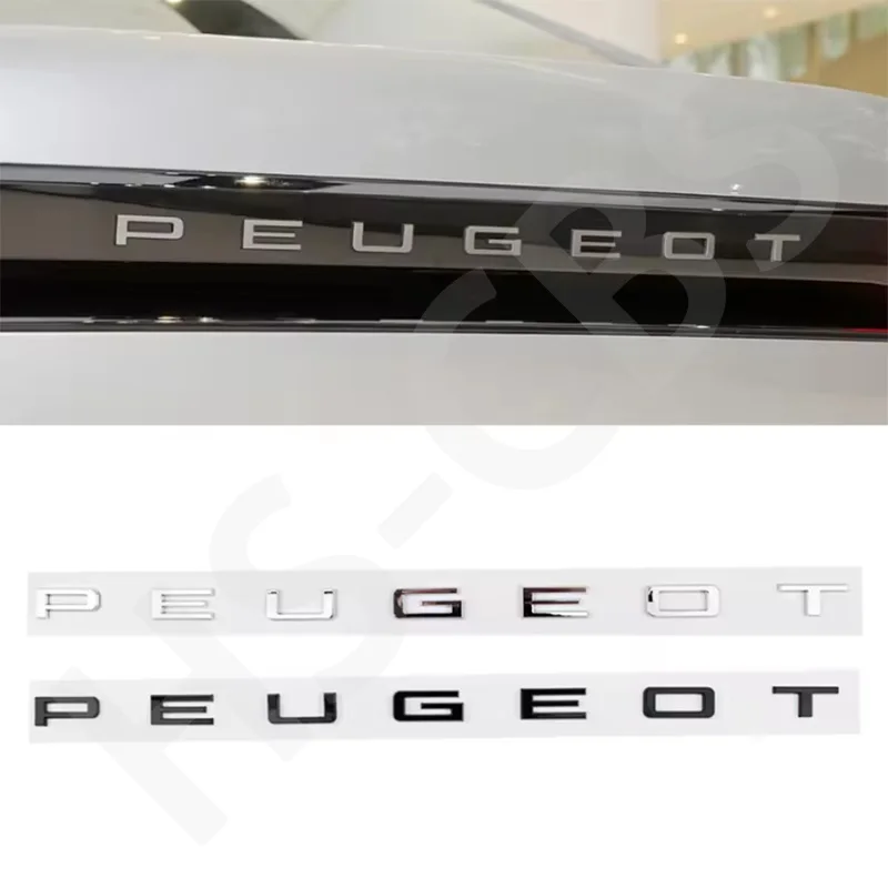 Image of 48,2 cm ABS-Buchstaben Auto-Heckklappen-Emblem Aufkleber Abzeichen für Peugeot RCZ GT 508 408 3008 308 2008 408 4008 5008 307 206 207 107