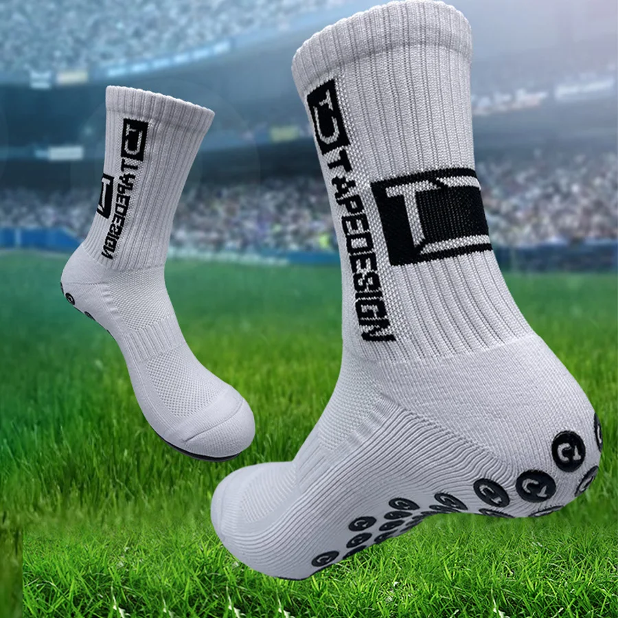 زوجان من جوارب كرة القدم، جوارب رياضية متوسطة الطول للرجال، جوارب للجري، جزء سفلي سميك مضاد للانزلاق، مقاوم للاهتراء #3