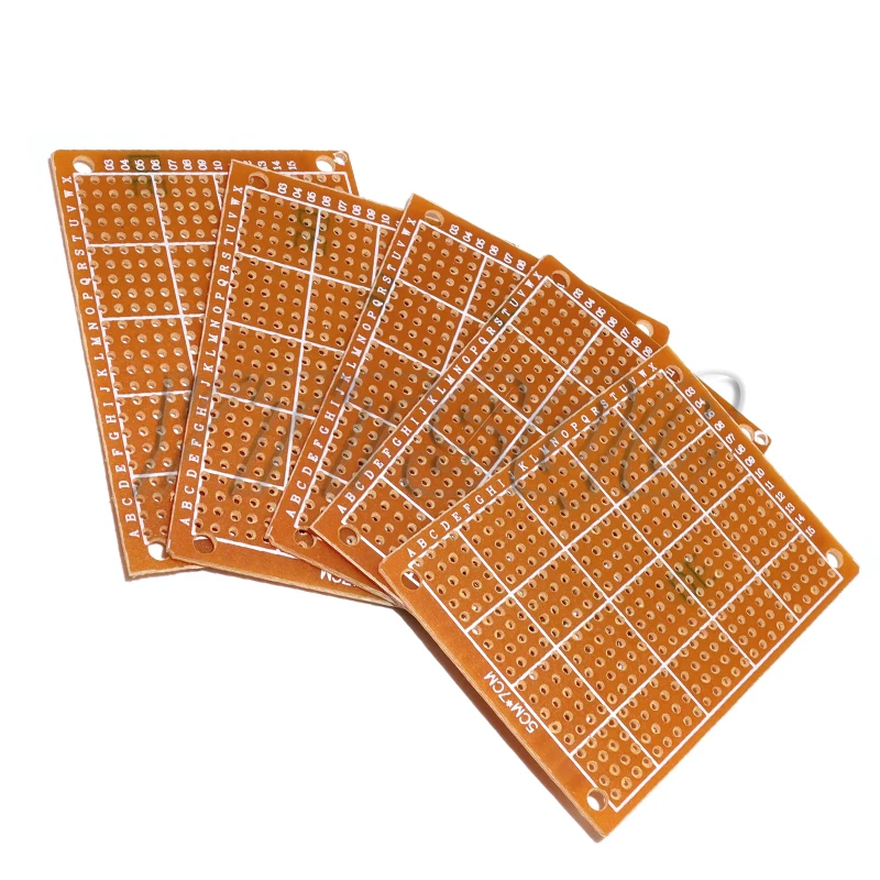 10PCS 5x7 cm Single Sided circuit board PCB 5*7CM bread board protoboard Universal Printed Circuit Boards DIY Set yellow