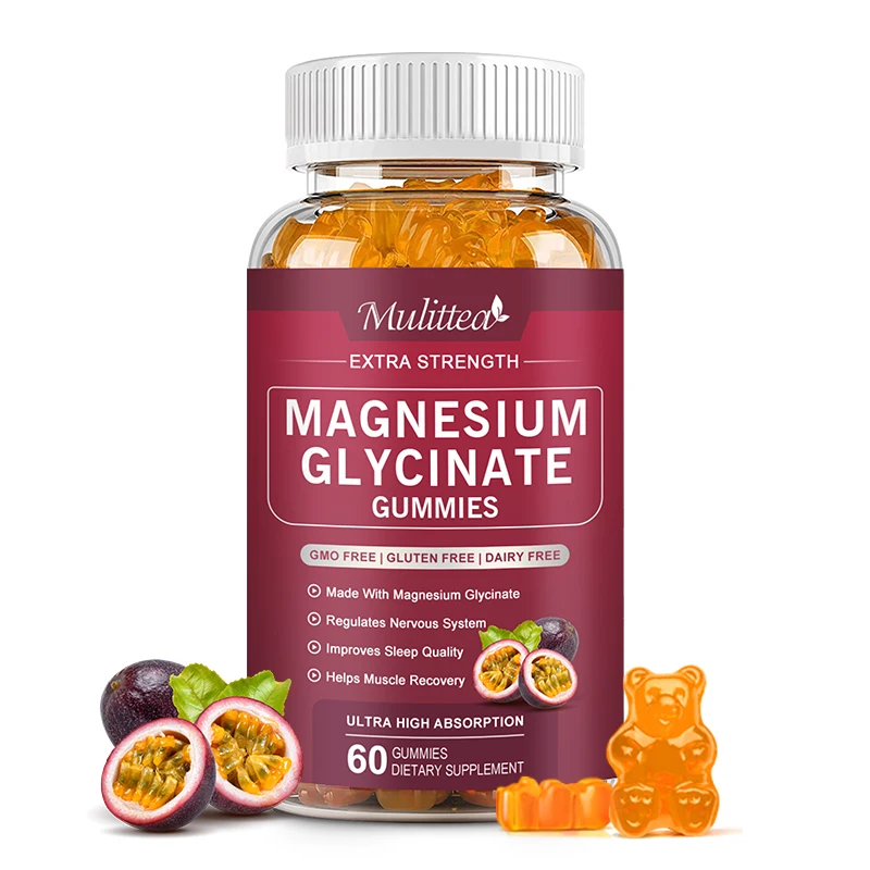 Mulittea Magnesium Glycinate Gummies Enhance Immunity Promote Healthy Brain and Body Development & Provide Energy Relieve stress