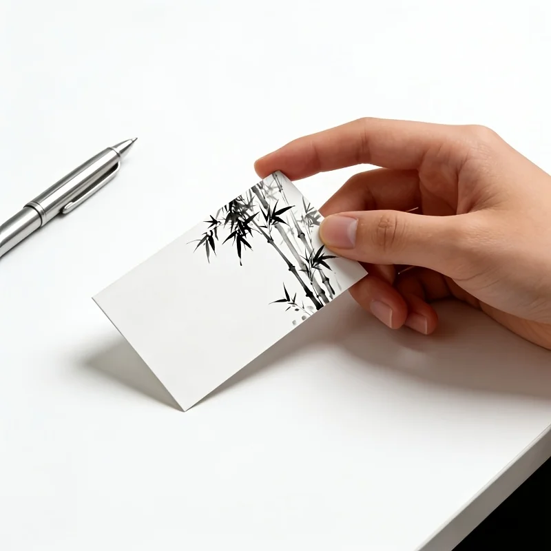 60pcs Ink Style Black Holiday Gift Cards, Wedding Message Cards, White Greeting Cards, Small Commercial Items, Gift Labels