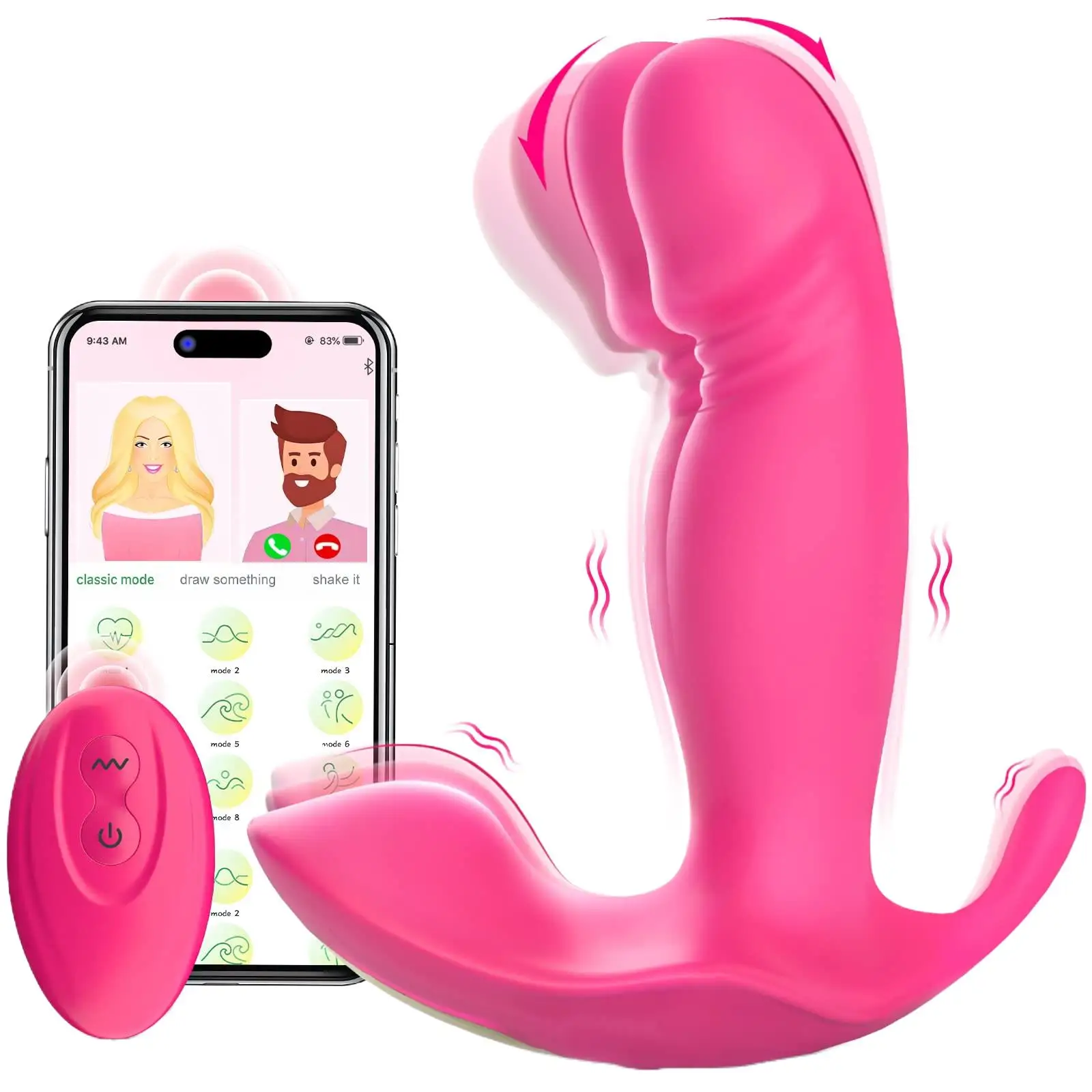 

Wearable G-Spot Dildos Vibrator Adult Sex Toy Suitable for Women Or Men, Application Remote Control Panties Clitoral Mini Vibra