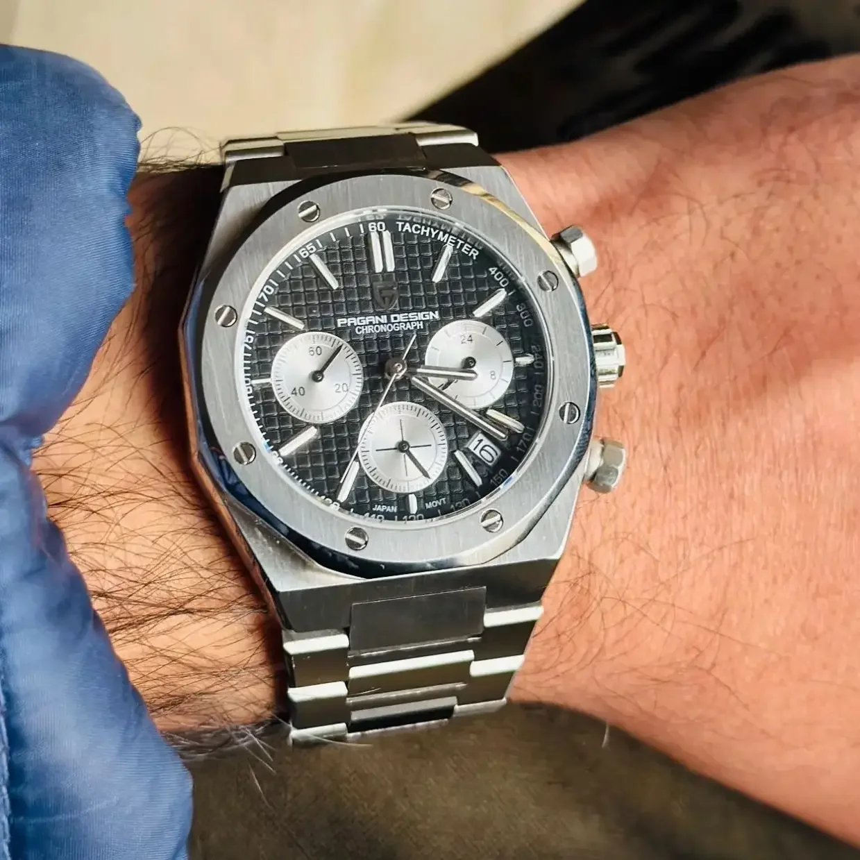 Pagani Design 2026 New Men\'S Quartz Watch 40mm Sapphire Vk63 Stainless Steel Waterproof 20bar Luminous C3 Sports Chronograph