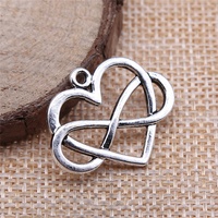 WYSIWYG 10pcs Charms Heart Infinity Love Forever 22x27mm Antique Silver Color Pendants Making DIY Handmade Finding Jewelry