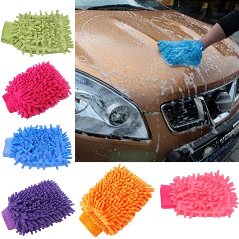 Guantes de microfibra suave para lavado de coche, paño de toalla de limpieza, mitón de cera, cepillo de detalles, herramienta de limpieza automática, accesorios de cepillo, 1 unidad