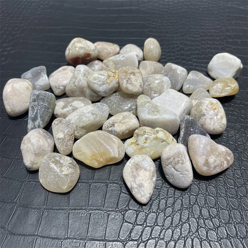1kg Wholesale Cherry Blossoms Agate Tumbled Agate Crystal Gravel Flower Agate Stone