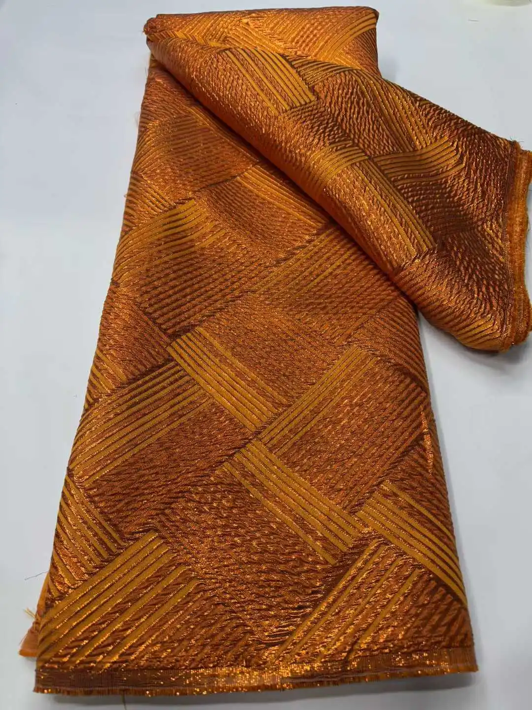 2025 Nigeriaanse Damast Brocard Tiss Gradiënt Kant Nieuwe Afrikaanse Brokaat Stof Jacquard Organza Kant Frans Netto Materiaal
