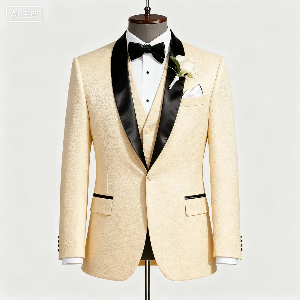 

Tuxedo Shirt for Men Fine Fit Wedding Ceremony Smoking Gentleman's Suit Solid Color Men's Ternos Fe Trajes Para Hombre