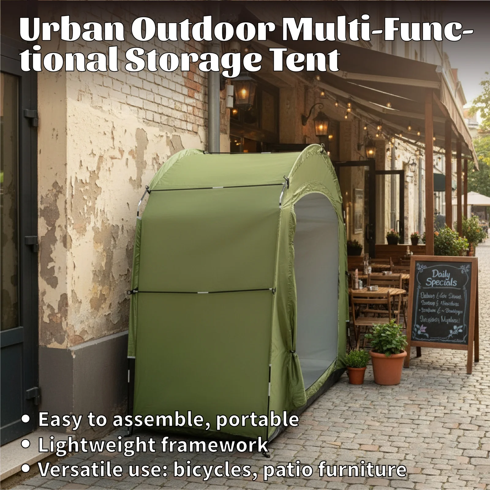 

Portable Outdoor Bike Shelter Storage Tent Thickened Oxford Fabric Aluminum Alloy Frame Cycling Gear Protection with Carry Bag