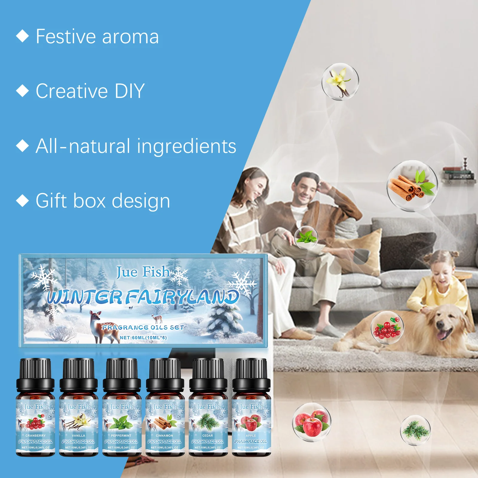 Winter Fairyland Fragrance Oil Set Pure Organic Plant Extract Christmas Gift Oil for Diffuser Humidifier Candle Soap Making image 2
