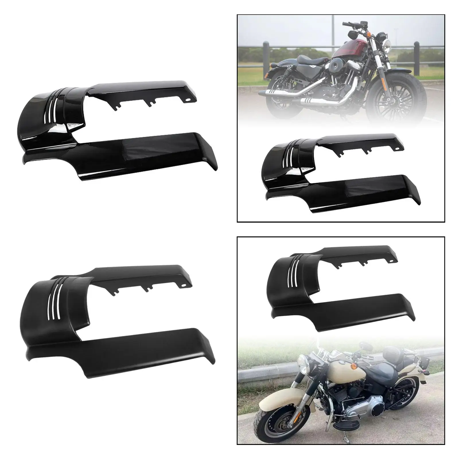 Motorcycle Fender Extension Sturdy ABS Mudguard Enhanced Protection Kit Replacement for Harley Glide