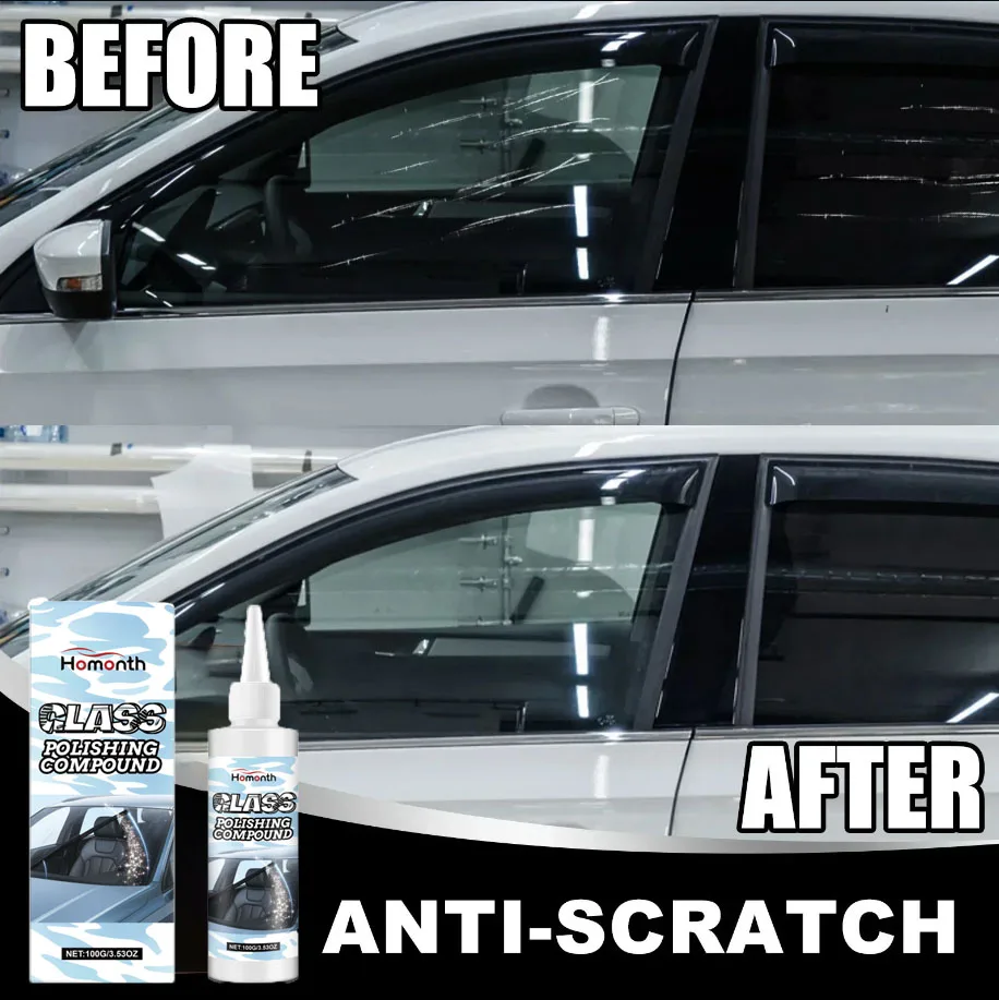 معجون تلميع زجاج السيارة من Homonth، معجون تنظيف طبقة زجاجية للسيارة، إزالة التلوث، معجون تنظيف فيلم الزيت الشفاف