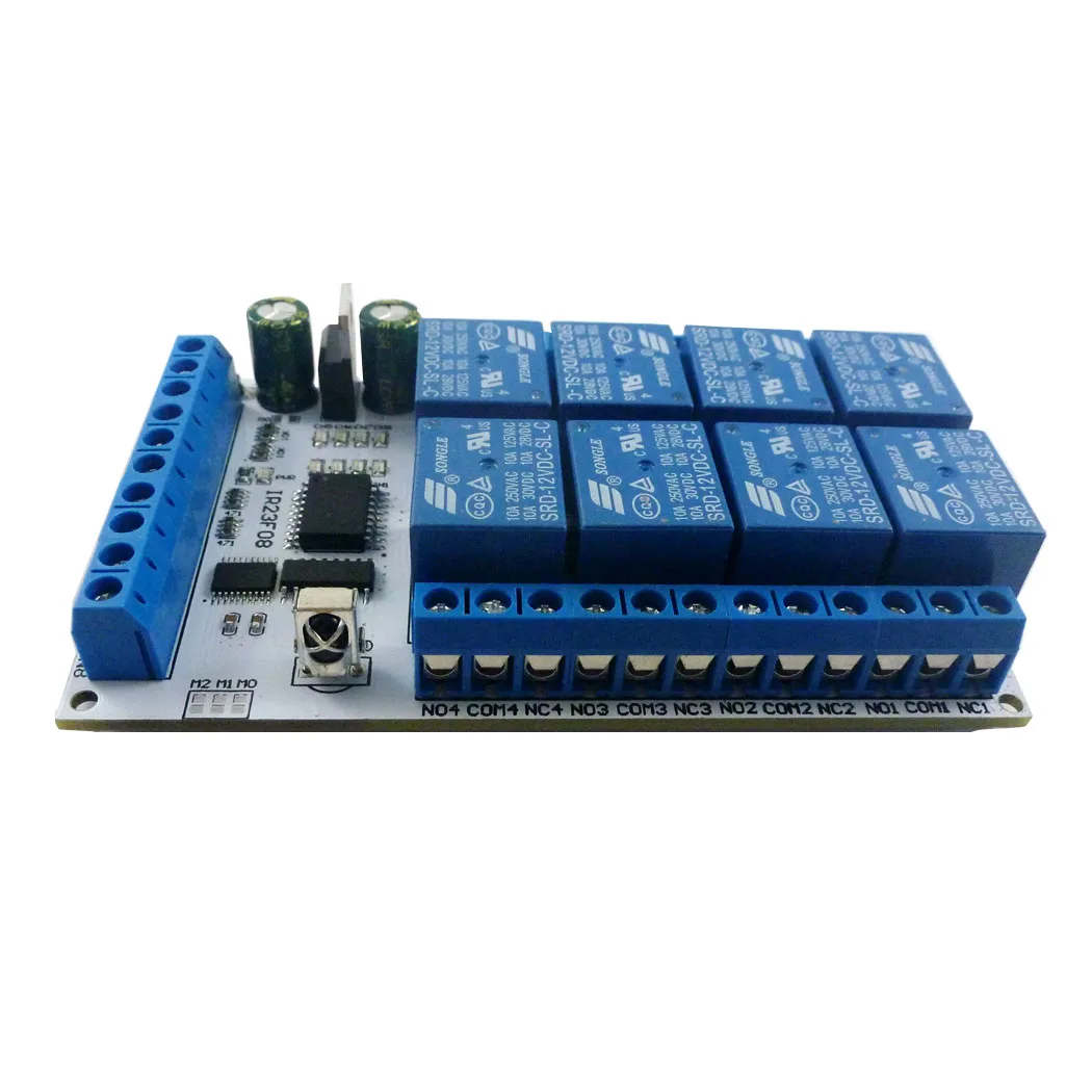 8CH DC 5V 12V Multi-function IR infrared Control Delay Relay Flip-Flop Latch Bistable Self-locking Interlock Latch