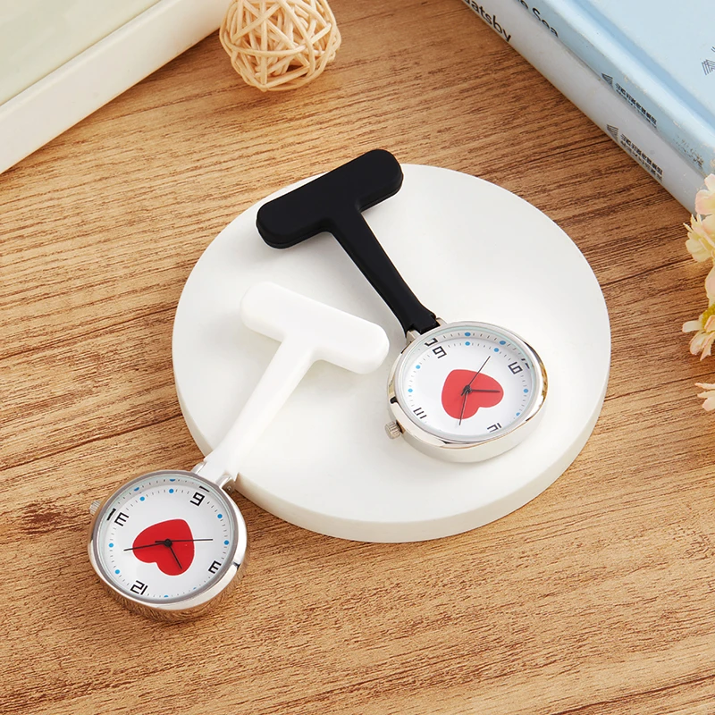 

Quartz Nurse Fob Watches Silicone Brooch Watch with Clip Design for Infection Control Healthcare Nurses Doctors Ambulance Gifts