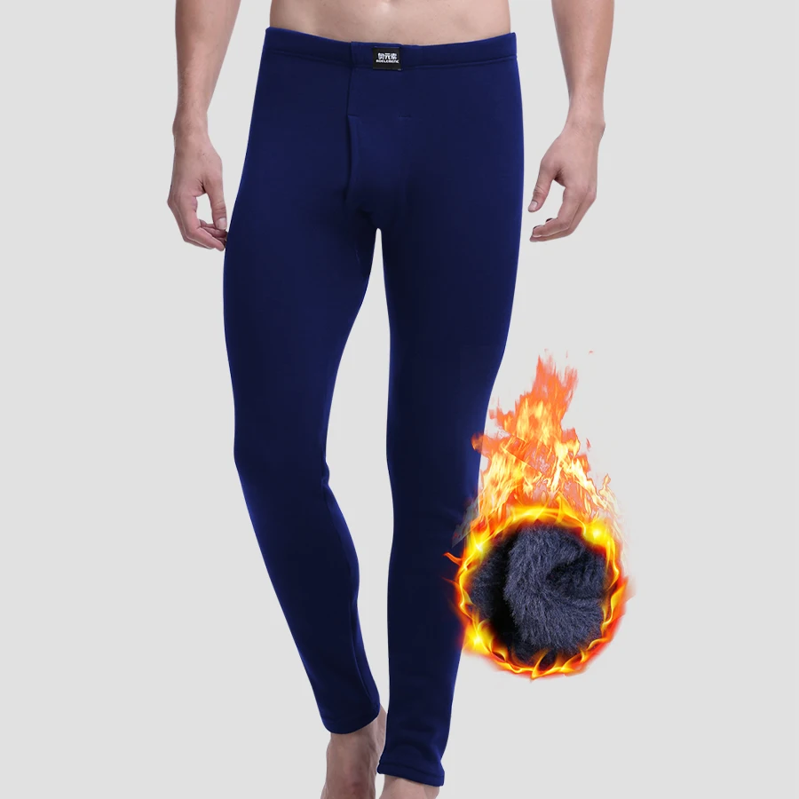 

Austrian elements Autumn and winter men with fleece thickened slim cotton pants youth single leggings fleece long Johns thermal