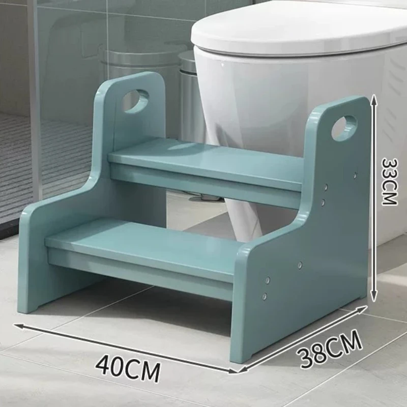 Kids Step Stool with Wide Platform, Reinforced Safety Guard Panel, Bathroom Toilet Foot Rest, Anti Slip Sink Wash Stand