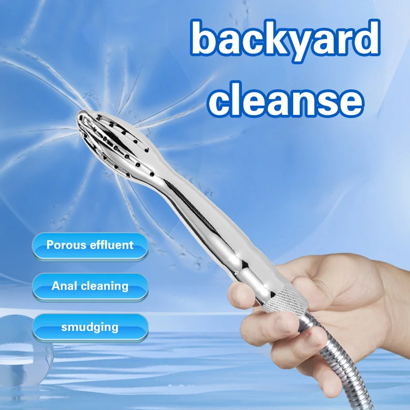 

Silver Bidet Anal Sprinkler Enema Shower Head Anus Cleaning Sprayer Colonic Douche Nozzle Vaginal Wash Bathroom Accessories