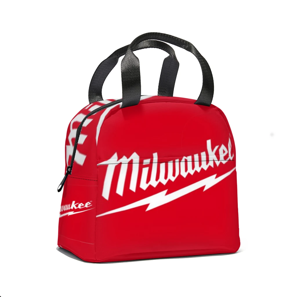 Popular W-milwaukeed Logo Lunch Bag for School Waterproof Picnic Thermal Cooler Insulated Lunch Box Women Kids Tote Bags